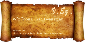 Vámosi Szilveszter névjegykártya